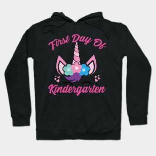 Unicorn With Pink Text | First Day of Kindergarten Hoodie